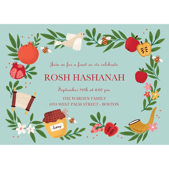 Rustic Harvest Jewish New Year Cards